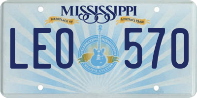 MS license plate LEO570