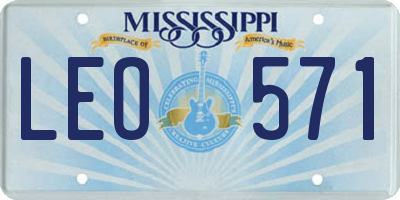 MS license plate LEO571