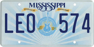 MS license plate LEO574