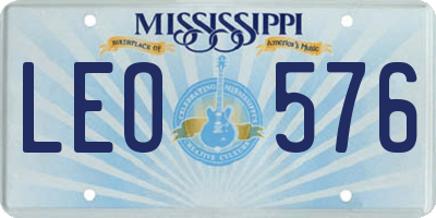 MS license plate LEO576