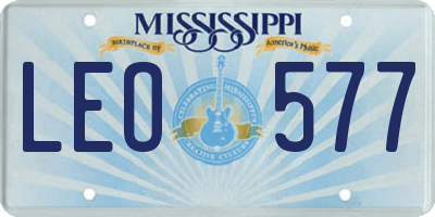 MS license plate LEO577