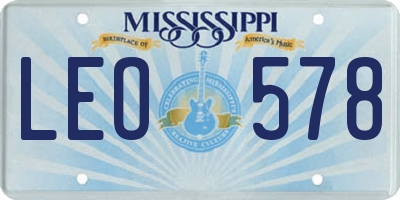 MS license plate LEO578
