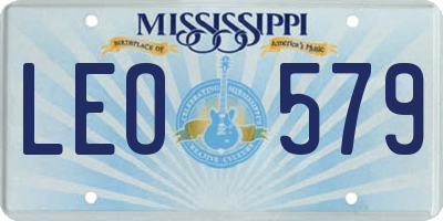 MS license plate LEO579
