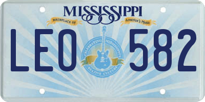 MS license plate LEO582