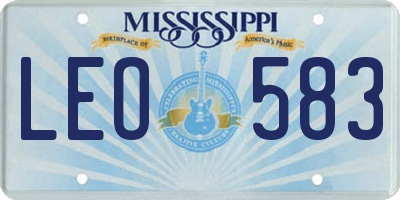 MS license plate LEO583