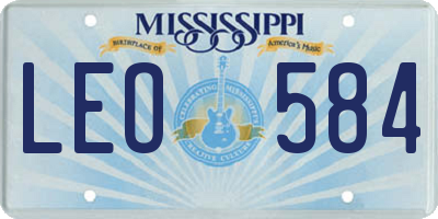 MS license plate LEO584