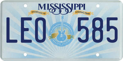 MS license plate LEO585