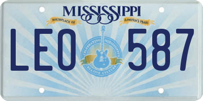 MS license plate LEO587