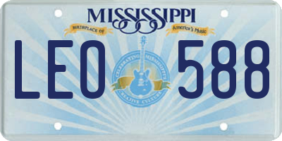 MS license plate LEO588