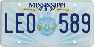 MS license plate LEO589