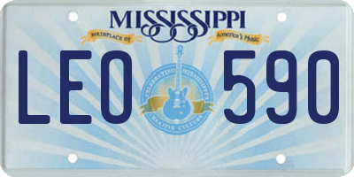MS license plate LEO590