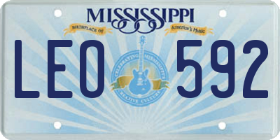 MS license plate LEO592