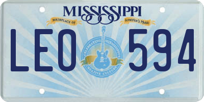 MS license plate LEO594