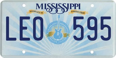 MS license plate LEO595