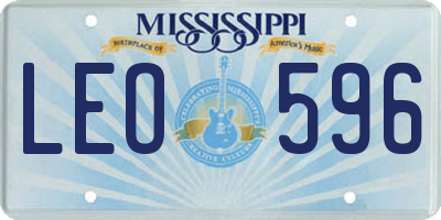 MS license plate LEO596
