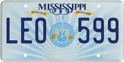 MS license plate LEO599