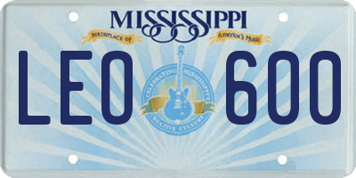 MS license plate LEO600