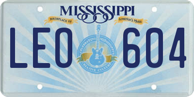 MS license plate LEO604
