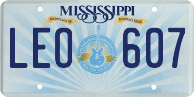 MS license plate LEO607