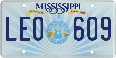 MS license plate LEO609