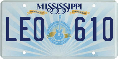 MS license plate LEO610