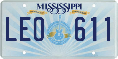 MS license plate LEO611