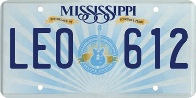 MS license plate LEO612