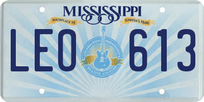 MS license plate LEO613