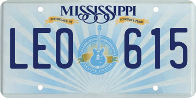 MS license plate LEO615