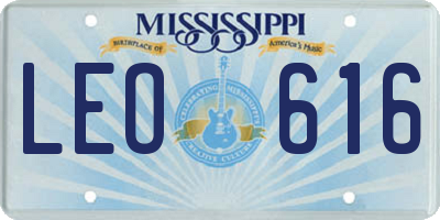 MS license plate LEO616