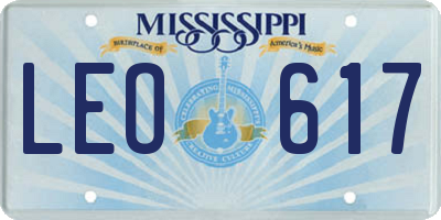 MS license plate LEO617
