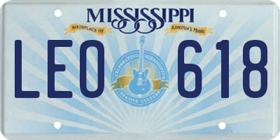 MS license plate LEO618