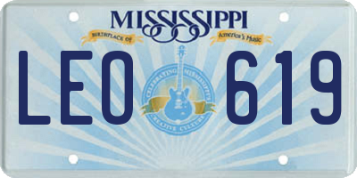 MS license plate LEO619