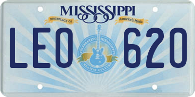 MS license plate LEO620