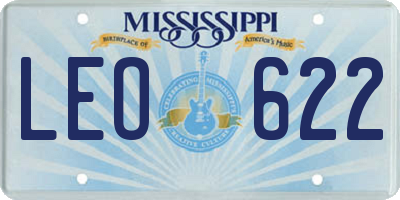 MS license plate LEO622