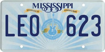 MS license plate LEO623