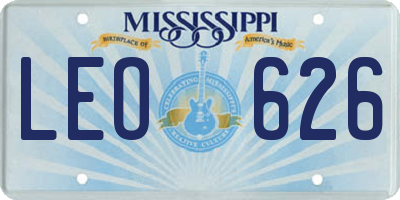 MS license plate LEO626