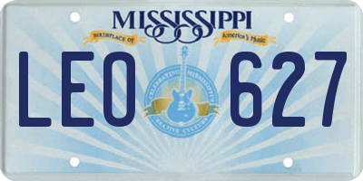 MS license plate LEO627