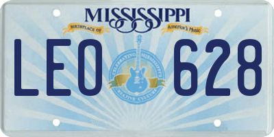 MS license plate LEO628