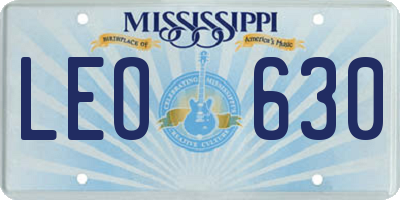 MS license plate LEO630