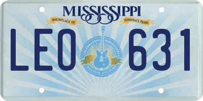 MS license plate LEO631
