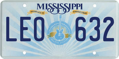 MS license plate LEO632
