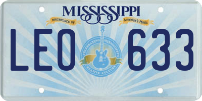 MS license plate LEO633