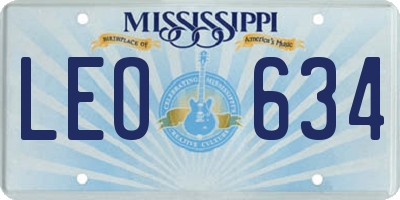 MS license plate LEO634