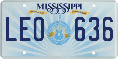 MS license plate LEO636