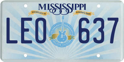 MS license plate LEO637