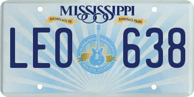 MS license plate LEO638