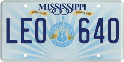 MS license plate LEO640