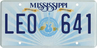 MS license plate LEO641