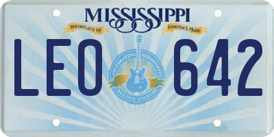 MS license plate LEO642